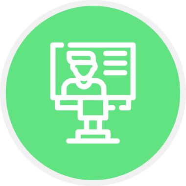 Billboard Satırı Çemberi Basit Simge, Vektör İllüstrasyonu