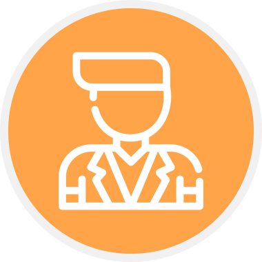 Damat Satırı Çemberi Basit Simge, Vektör İllüstrasyonu