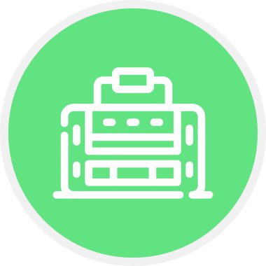 Makine Satırı Çemberi Basit Simge, Vektör Resimleri