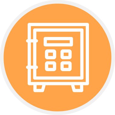 Güvenli Kilit Satırı Çemberi Basit Simge, Vektör Resimleri