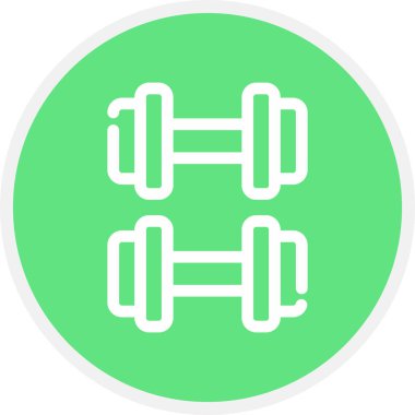 Barbel Satır Çemberi Basit Simge, Vektör İllüstrasyonu