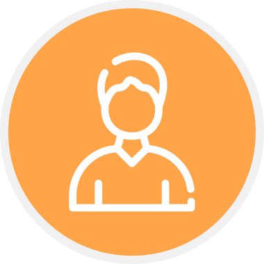 İşçi Satırı Çemberi Basit Simge, Vektör İllüstrasyonu