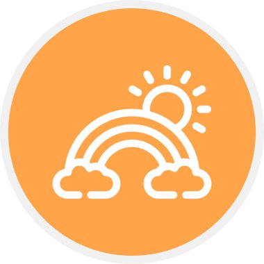 Gökkuşağı Çizgisi Çemberi Basit Simge, Vektör İllüstrasyonu