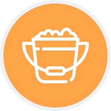 Bucket Satır Çemberi Basit Simge, Vektör İllüstrasyonu