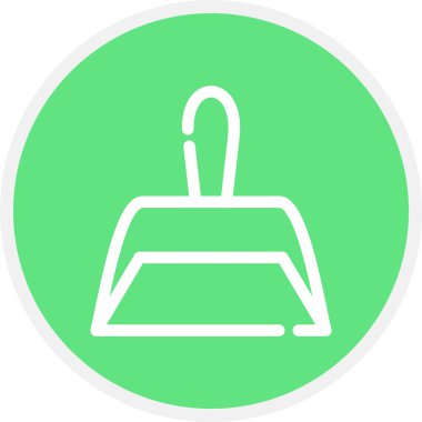 Toz Pan Çizgisi Çemberi Basit Simge, Vektör Resimleri