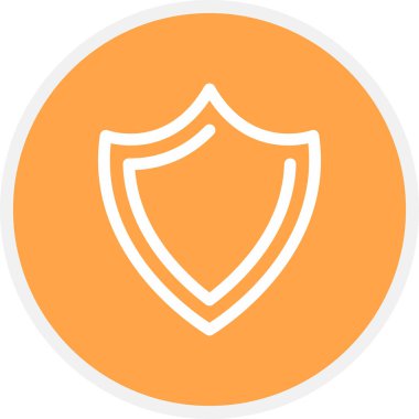 Kalkan Çizgisi Çemberi Basit Simge, Vektör İllüstrasyonu