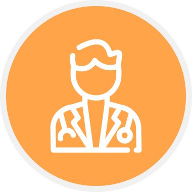 Doktor Satır Çemberi Basit Simge, Vektör İllüstrasyonu