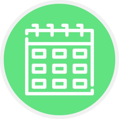 Takvim Satırı Çemberi Basit Simge, Vektör İllüstrasyonu