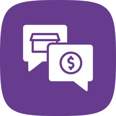 Para Konuşması Basit Simge, Vektör İllüstrasyonu