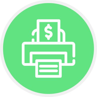 Yazıcı Satırı Çemberi Basit Simge, Vektör Resimleri