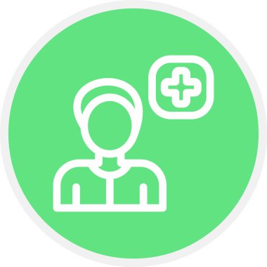 Zihinsel Sağlık Hattı Çemberi Basit Simge, Vektör İllüstrasyonu