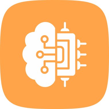 Beyin Devresi Basit Simge, Vektör İllüstrasyonu