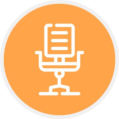 Masa Sandalyesi Satırı Çemberi Basit Simge, Vektör Resimleri