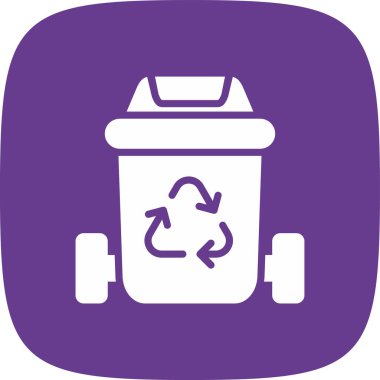 Çöp kovası basit simgesi, vektör illüstrasyonu