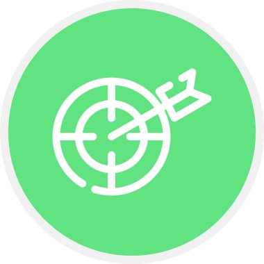 Hedef Satır Çemberi Basit Simge, Vektör İllüstrasyonu