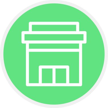 Stadyum Çizgisi Çemberi Basit Simge, Vektör İllüstrasyonu