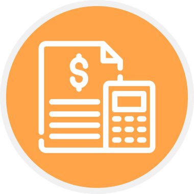 Muhasebe Satırı Çemberi Basit Simge, Vektör İllüstrasyonu