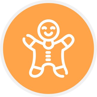 Zencefilli Kek Çizgisi Çemberi Basit Simge, Vektör İllüstrasyonu