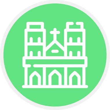 Notre Dame Satır Çemberi Basit Simge, Vektör Resimleri
