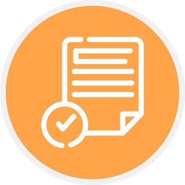 -Doğrulanmış Satır Çemberi Basit Simge, Vektör Resimleri