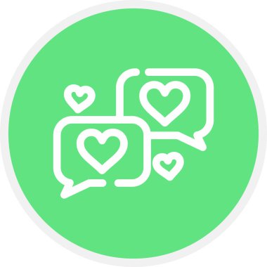 Aşk Sohbeti Çemberi Basit Simge, Vektör İllüstrasyonu