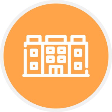 Otel Satır Çemberi Basit Simge, Vektör İllüstrasyonu