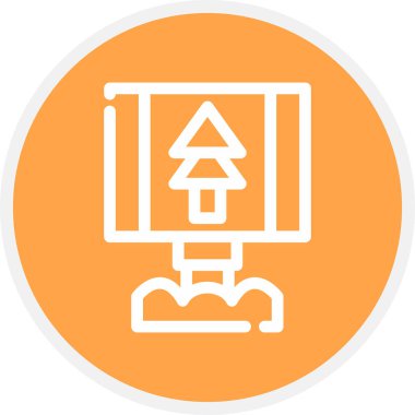 Billboard Satırı Çemberi Basit Simge, Vektör İllüstrasyonu