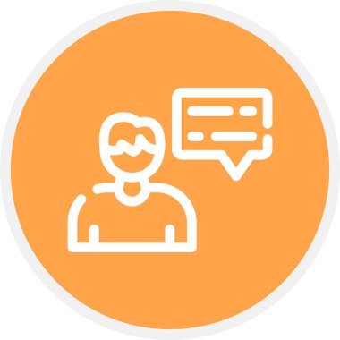 Müzakere Hattı Çemberi Basit Simge, Vektör İllüstrasyonu