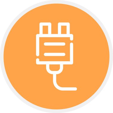 Plug Satır Çemberi Basit Simge, Vektör Resimleri