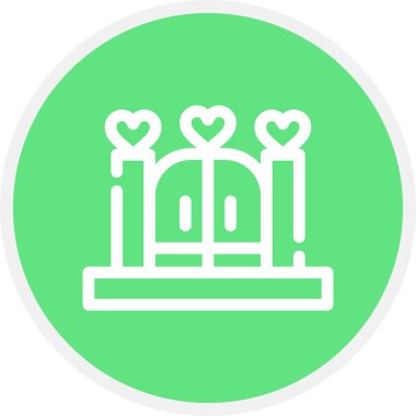 Kapı Satırı Çemberi Basit Simge, Vektör İllüstrasyonu