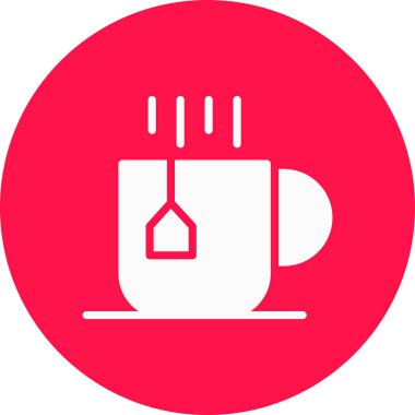 Çay Fincanı Basit Simge, Vektör İllüstrasyonu