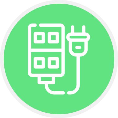 Güç Strip Hattı Çemberi Basit Simge, Vektör Resimleri