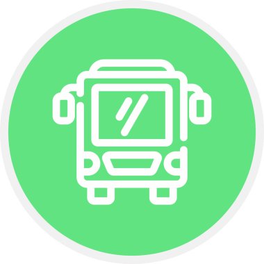 Otobüs Hattı Çemberi Basit Simge, Vektör İllüstrasyonu