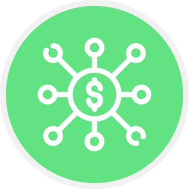 Bağlantı Satırı Çemberi Basit Simge, Vektör İllüstrasyonu