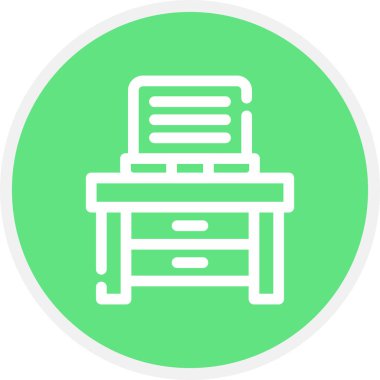 İş Yeri Satırı Çemberi Basit Simge, Vektör Resimleri