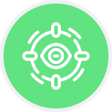 Odaklanan Satır Çemberi Basit Simge, Vektör İllüstrasyonu