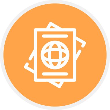 Pasaport Satırı Çemberi Basit Simge, Vektör İllüstrasyonu