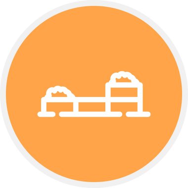 Tuğla Duvarı Çemberi Basit Simge, Vektör İllüstrasyonu