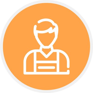 Erkek Çizgisi Çemberi Basit Simge, Vektör İllüstrasyonu