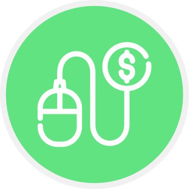 Tıklama Satırı Çemberine Öde Basit Simge, Vektör Resimleri