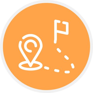 Yol Çizgisi Çemberi Basit Simge, Vektör İllüstrasyonu