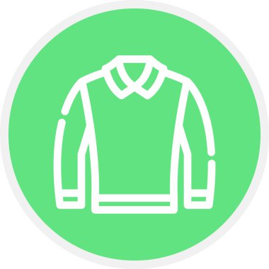 Ceket Çizgisi Çemberi Basit Simge, Vektör İllüstrasyonu