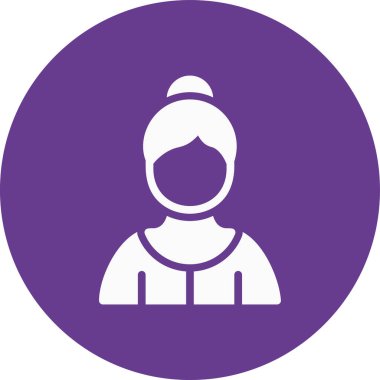 Kadın. Web simgesi basit illüstrasyon