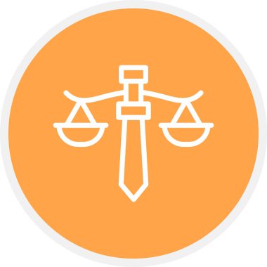 Adalet Hattı Çemberi Basit Simge, Vektör İllüstrasyonu