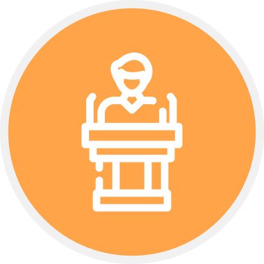 Siyaset Çizgisi Çemberi Basit Simge, Vektör İllüstrasyonu