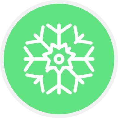 Kar Tanesi Çizgisi Çemberi Basit Simge, Vektör Resimleri