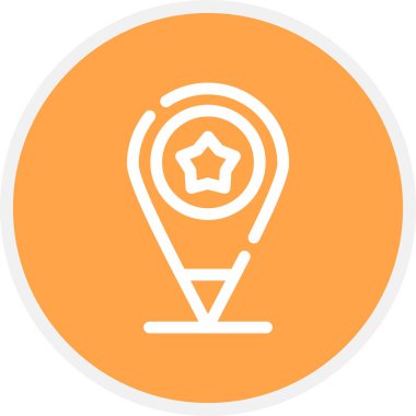 Konum Çizgisi Çemberi Basit Simge, Vektör İllüstrasyonu