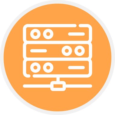 Sunucu Satırı Çemberi Basit Simge, Vektör Resimleri