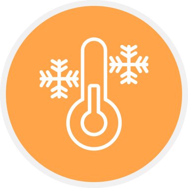 Sıcaklık Çizgisi Çemberi Basit Simge, Vektör Resimleri