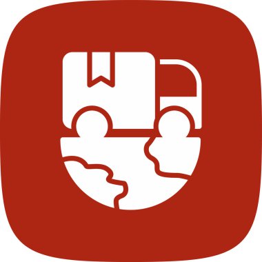 Dünya Çapında Sevkiyat Basit Simgesi, Vektör İllüstrasyonu